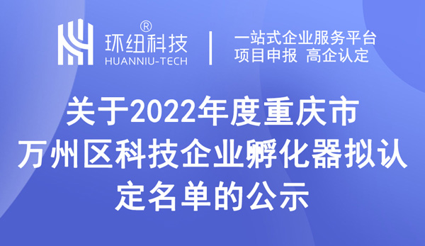 重慶市萬州區科技企業孵化器擬認定名單 重慶市萬州區科技企業孵化器擬認定名單