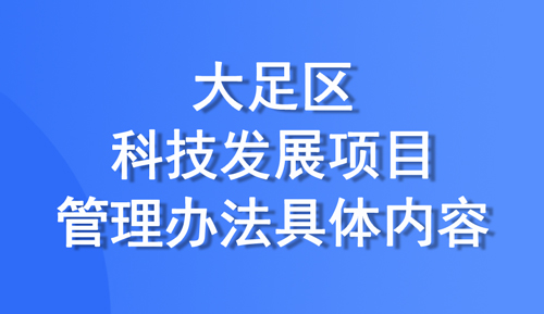 大足區發布科技發展項目管理辦法,項目共設置四個類別 大足區發布科技發展項目管理辦法,項目共設置四個類別