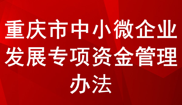 重慶市中小微企業發展專項資金管理辦法 重慶市中小微企業發展專項資金管理辦法